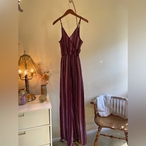 Stripe magenta pantsuit flowy legs. Never worn.